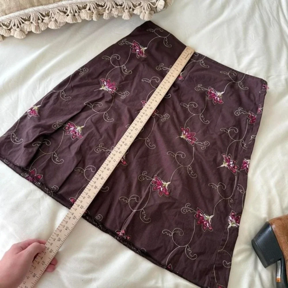 brown floral‎ skirt y2k heart soul size 9 romantic fairycore